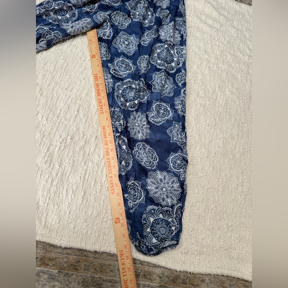 Lotus And Luna Hippie Boho Pants Size Large XL Blue Resort Cruise Vacation - Picture 2 of 7